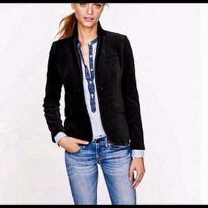 J Crew Schoolboy blazer, black velvet size 10P